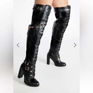 Shoe Dazzle Black Over the Knee Boots - EUC